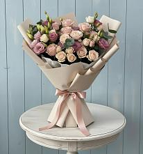 Букет цветов из:  Розы и Лизиантусы #REPLACE_PRED# Высокогорном