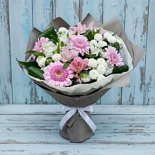 Букет цветов из:  Герберы, Альстромерии и Хризантемы в Высокогорном
