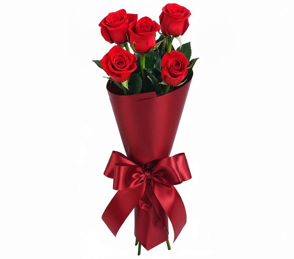 Букет 5 Красных роз Эдлесс Лав в Высокогорном