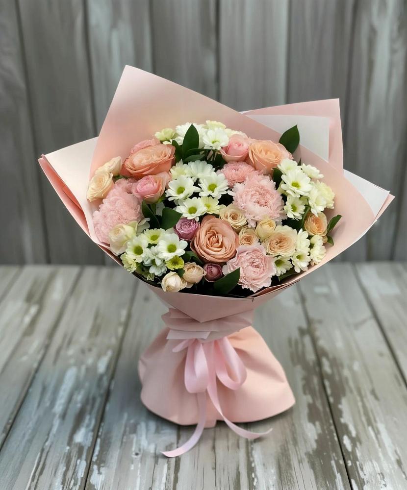 Букет цветов из: Гвоздики, Розы и Хризантемы в Высокогорном