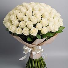 Букет 101 беля роза Белоснежка в Высокогорном