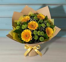 Букет цветов из:  Герберы и Хризантемы в Высокогорном