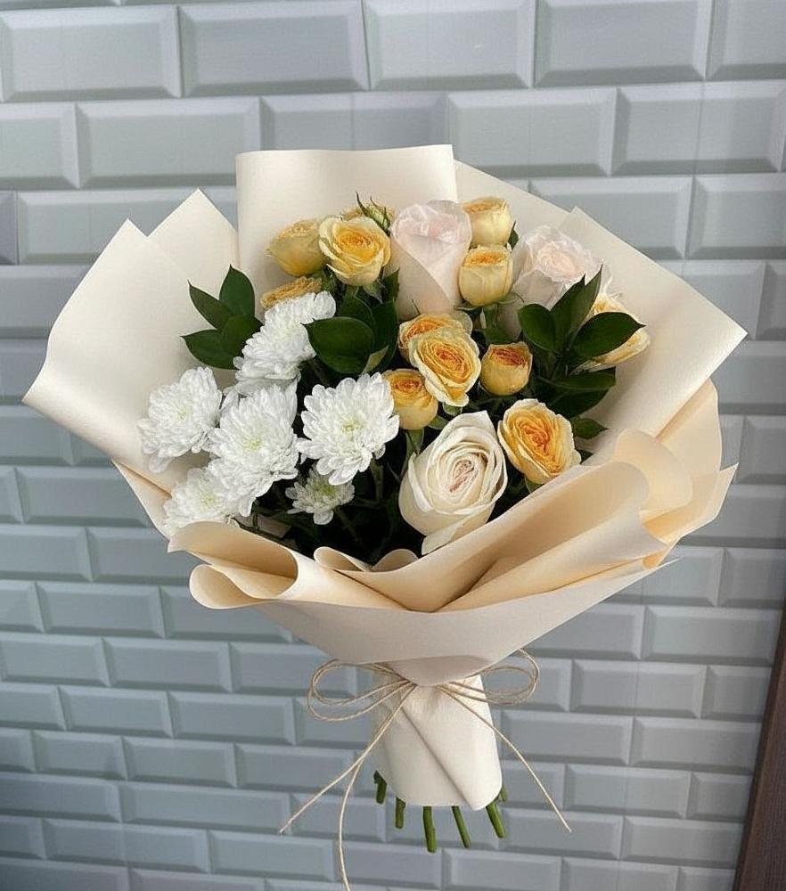 Букет цветов из: Розы и Хризантемы в Высокогорном