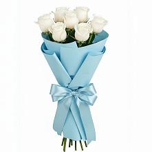 Букет 7 белых роз Проуд в Высокогорном