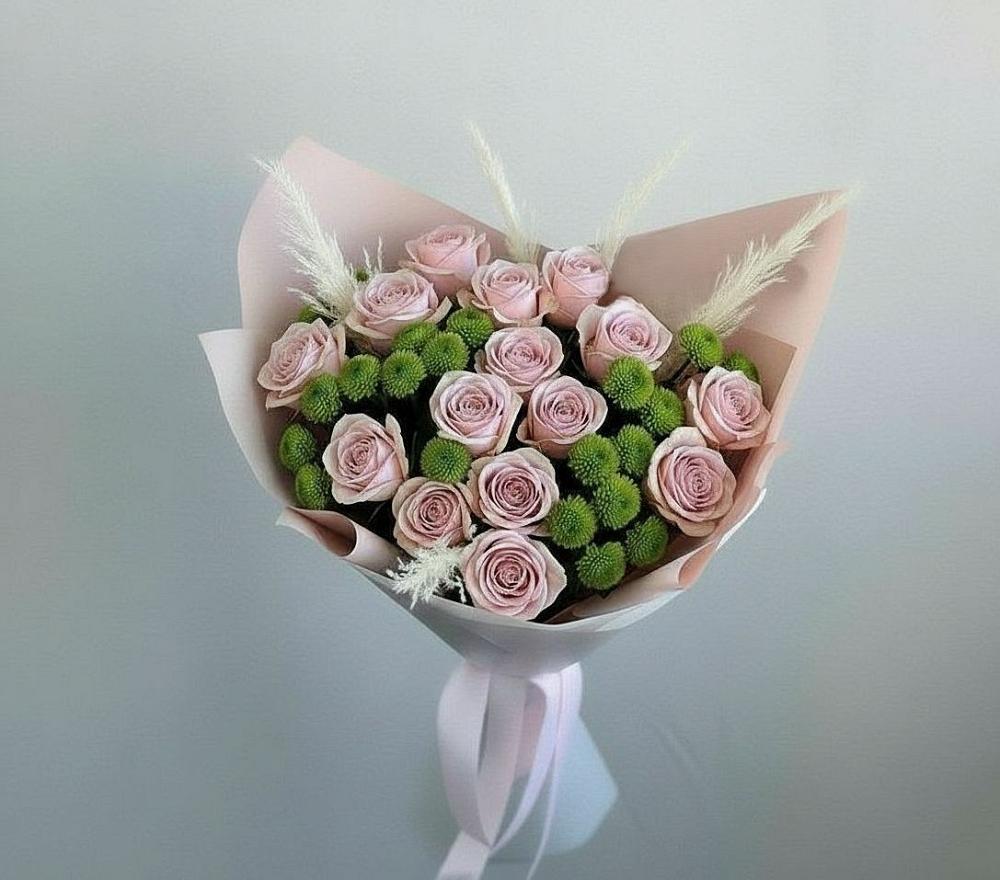 Букет цветов из: Розы и Хризантемы в Высокогорном