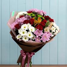 Букет цветов из:  Розы, Хризантемы и Альстромерии в Высокогорном