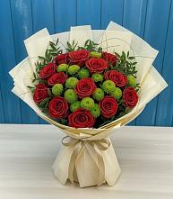 Букет цветов из:  Розы и Хризантемы в Высокогорном