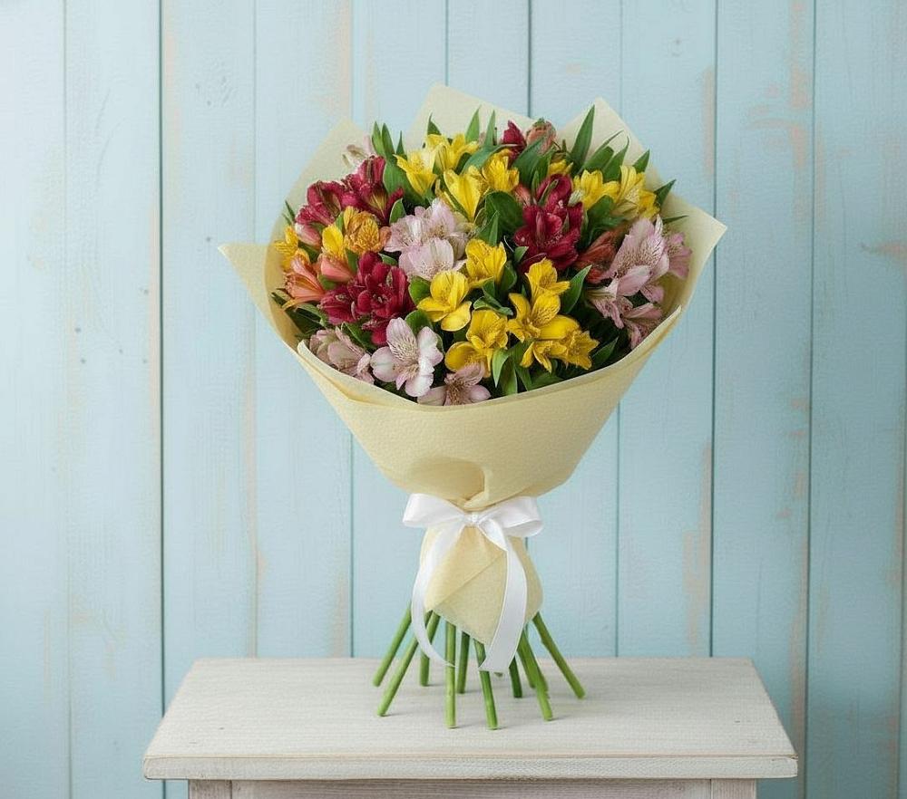 Букет цветов из: Альстромерии в Высокогорном