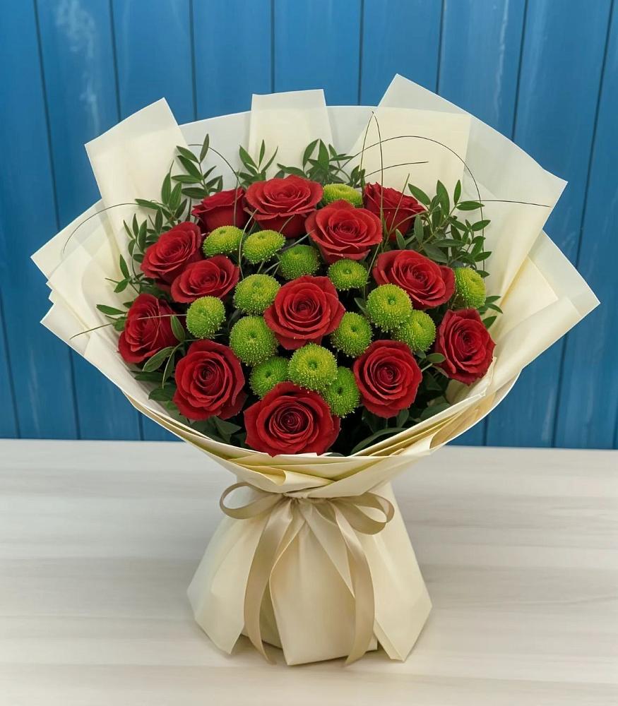 Букет цветов из: Розы и Хризантемы в Высокогорном