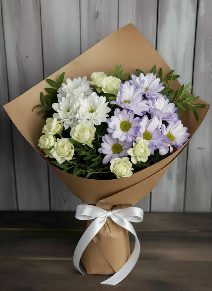 Букет цветов из: Хризантемы и Розы в Высокогорном